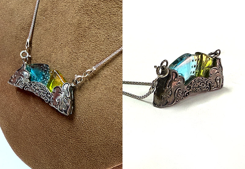 琉璃飾品(金屬雲紋)